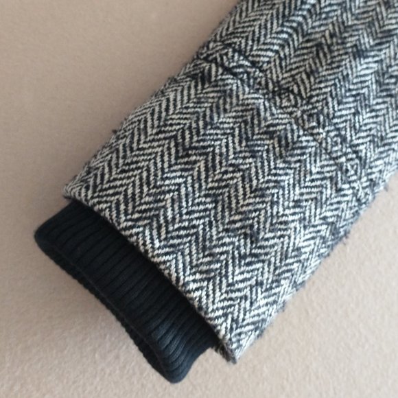 Women Esprit size 4 wool blend double breasted jacket, black/white tweed pattern - Picture 13 of 13